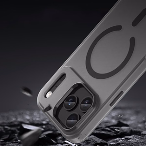 Magnetinis abrazyvinis dėklas telefonui iPhone 17 Pro, suderinamas su MagSafe - matinė juoda