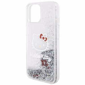 Hello Kitty skysto blizgučių pakabukai Kitty Head dėklas telefonui iPhone 14 - sidabrinis