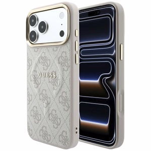 Guess Embossed 4G Classic MagSafe dėklas, skirtas iPhone 17 Pro / 18 Pro – spalva: rožinė