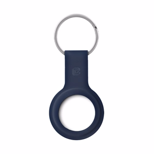 Чехол Crong Silicone для Apple AirTag 1 / 2, с кольцом для ключей, тёмно-синий