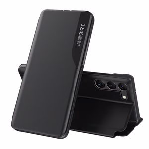 Ekologiškos odos dėklas telefonui Xiaomi POCO C65 / Redmi 13C su atvartu - juodas