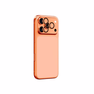 AmazingThing AR safyro kameros objektyvo stiklas iPhone 17 Pro / Pro Max - su oranžiniu rėmeliu