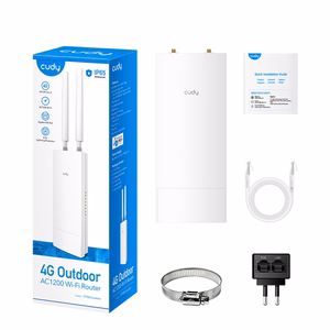 Cudy LT700 belaidis maršrutizatorius Gigabit Ethernet dviejų dažnių (2.4 GHz / 5 GHz) 4G baltas