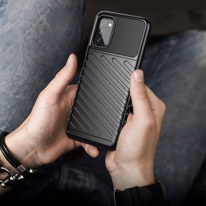 Thunder Case lankstus tvirtas atsparus dėklas TPU dėklas Samsung Galaxy A03s juodas