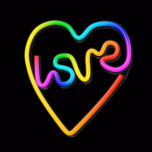 Forever Light neoninis LED RGB LOVE IN HEART FLRN02 + nuotolinio valdymo pultas