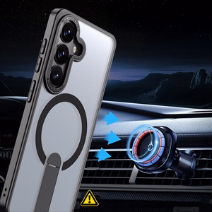Hybrid Armor X deklas Samsung Galaxy S26 su stovu, suderinamas su MagSafe - juodas