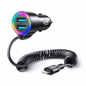 Automobilinis įkroviklis Joyroom JR-CL25, 2x USB + Lightning kabelis (juodas)