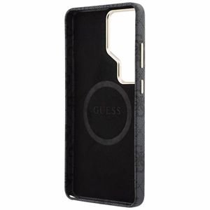Guess dėklas 4G Rhinestone Round Logo MagSafe skirtas Samsung Galaxy S26 Ultra juodas