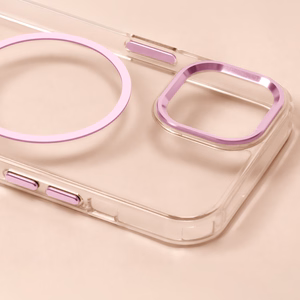 Skaidrus Thin Mag dėklas iPhone 17 Pro 6,3", rožinis