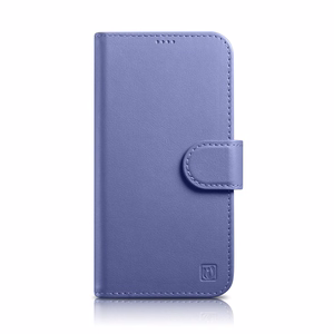 iCarer Piniginės dėklas 2in1 viršelis iPhone 14 Plus Anti-RFID odinis atverčiamas dėklas šviesiai violetinis (WMI14220727-LP)