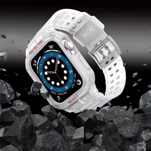 Protect Strap Band for Apple Watch 38/40/41mm Armored Case Strap - Transparent