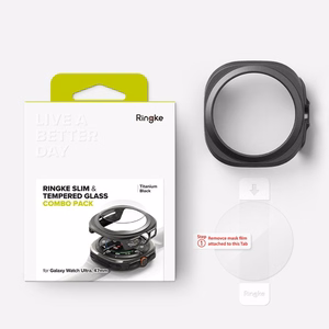 Ringke Slim & grūdinto stiklo dėklas + stiklo rinkinys Samsung Galaxy Watch Ultra 47mm - juodas