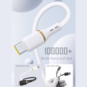 Dudao L25C USB-C - USB-C Силиконовый кабель 60W 1м - белый