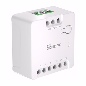SONOFF MINI-D išmanusis Wi-Fi Matter jungiklis (AC/DC 12-48V, sausasis kontaktas)