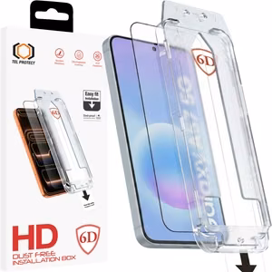 Tel Protect Dust-Free Easy Fit Full Glue 6D grūdintas stiklas skirtas Samsung Galaxy A56/A57 5G juodas