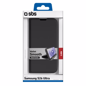 SBS Wallet Smooth чехол для Samsung Galaxy S26 Ultra с флип-крышкой чёрный