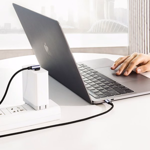 Ugreen US255 50125 кабель USB-C (прямой) / USB-C (угловой) PD QC 60W 3A 2м — серый