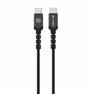 Blavec Кабель Raptor плетёный - Type C to Type C - PD 60W 3A 0,25 метра Apple CarPlay/Android Auto (CRA-CC3BG025) чёрно-серый