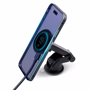 Automobilinis laikiklis-įkroviklis 3mk Car MagCharger 15W (windshield/dashboard) juodas