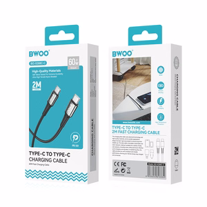 BWOO pintas kabelis USB-C - USB-C 2m 60W juodas