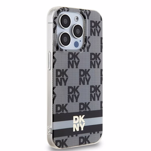 DKNY IML languotas mono raštas ir spausdintos juostos magnetinis dėklas iPhone 13 Pro / 13 - juodas