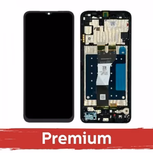 LCD ekranas, suderinamas su Samsung A057 A05s, juodas, su rėmeliu, OEM