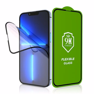 LCD apsauginis stikliukas Bestsuit Flexible Hybrid Glass 5D Samsung A515 A51 pritaikytas dėklui juodas