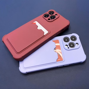 Card Armor dėklas maišelis iPhone XS Max kortelės piniginė silikoninis šarvas oro pagalvė - rožinė