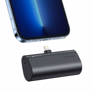 Powerbank Veger PlugOn (W0556P) PD QC3.0 3A 20W 5000 mAh with a built-in connector Lightning black