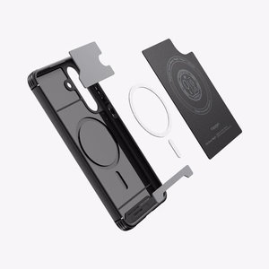 "Spigen Core Armor Mag MagSafe" dėklas "Samsung Galaxy S25 FE" - matinės juodos spalvos