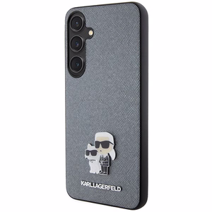 Karl Lagerfeld KLHCS24MPSAKCMPG S24+ S926 kietas dėklas pilkas/pilkas Saffiano Karl & Choupette Metal Pin
