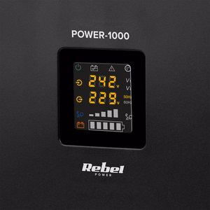 Rebel POWER-1000 wall-mounted emergency power supply, pure sine wave inverter with charging, 12 V / 230 V, 1000 VA / 700 W