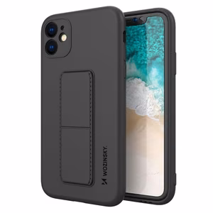 Wozinsky Kickstand Case Silicone Case with Stand Xiaomi Redmi 10X 4G / Xiaomi Redmi Note 9 Black