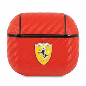 Ferrari FESA3CARE AirPods 3 dėklas raudonas/raudonas On Track PU Carbon