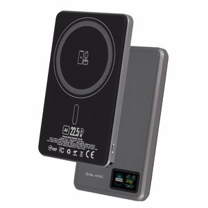 Blavec Išorinė baterija 5000mAh BJ-03 Itin Plona 7,8mm - Type C - 22,5W magnetinė Magsafe 3 in 1 (PBBJ03-MC5G) pilka