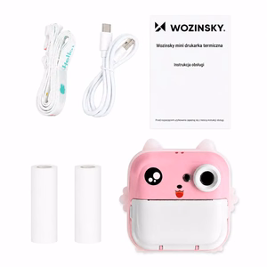 Wozinsky WDT-01 vaikų kamera su terminiu spausdintuvu - rožinė