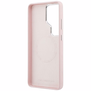 Karl Lagerfeld Saffiano KC Metal Logo MagSafe чехол Samsung Galaxy S26 Ultra - розовый