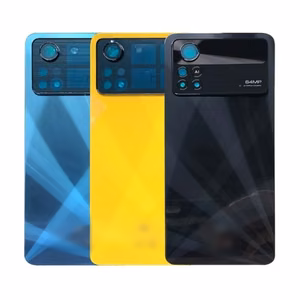 Задняя крышка совместимая с Xiaomi Poco X4 Pro 5G / лазерный чёрный / (с линзой камеры) / HQ