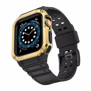 Apsauginis laikrodžio dirželis Apple Watch 42/44/45mm – korpuso apsaugos dirželis – juodas, auksinis