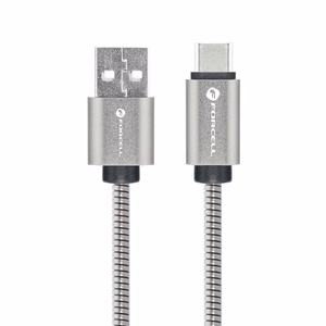 Кабель USB A to USB C Forcell F-Energy QC3.0 66W Metal 1 m C234 серебряный