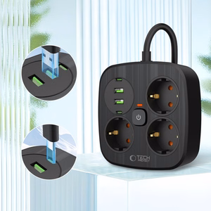 Удлинитель Tech-Protect PCS3X4 3 розетки 2xUSB-A 2xUSB-C 200 см - чёрный