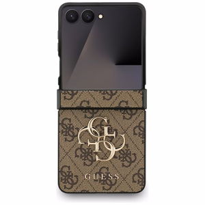 Guess чехол для Samsung Z Flip7 GUHCZF74GMGBR (PU Leather 4G Metal Logo) коричневый