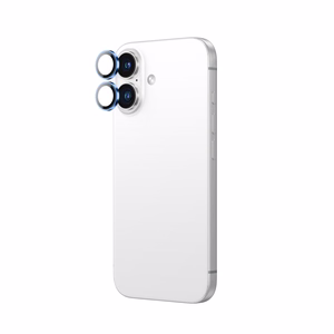 AmazingThing AR Aluminum 2 Lens Glass с рамкой для камеры для iPhone 16 / 16 Plus - синий