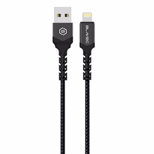 Blavec kabelis Raptor pintas - USB į Lightning - 2,4A 0,5 metro Apple CarPlay (CRA-UL24BG05) juodas-pilkas