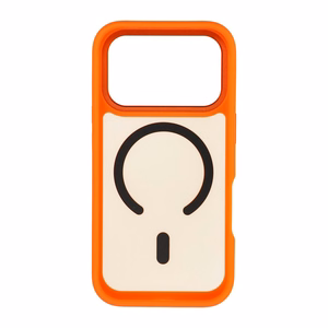 Dėklas, skirtas iPhone 18 Pro / 17 Pro: Forcell F-Protect Smoke Hybrid Premium, suderinamas su MagSafe, spalva – oranžinė