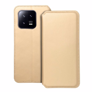 DUAL POCKET knygos tipo dėklas telefonui XIAOMI 13 auksinis