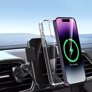 Belaidis automobilinis įkroviklis+laikiklis Wozinsky (WEDZ-3Y8S) (QI 15W) ventiliacijos grotelėms juodas