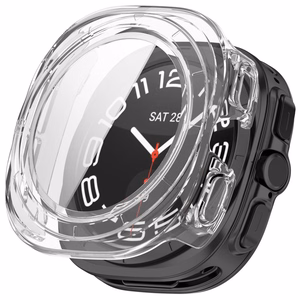 Tech-Protect Defense 2-Pack dėklas, skirtas Samsung Galaxy Watch Ultra 47mm – skaidrus ir matinis juodas