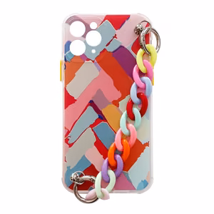 Color Chain Case gelinis lankstus elastinis dėklas su grandinėlės pakabuku Xiaomi Redmi 10 įvairiaspalvis
