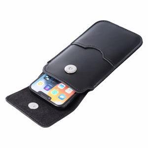 ROYAL - Oda universalus dėklas su atvartu / juodas - Dydis 2XL - IPHONE 6 PLUS / SAMSUNG A52 / XIAOMI REDMI NOTE 10